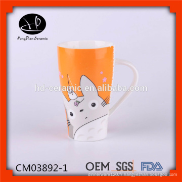 Tasse à bière en porcelaine avec décalque, tasse en céramique avec design, tasse OEM, tasse 18 oz